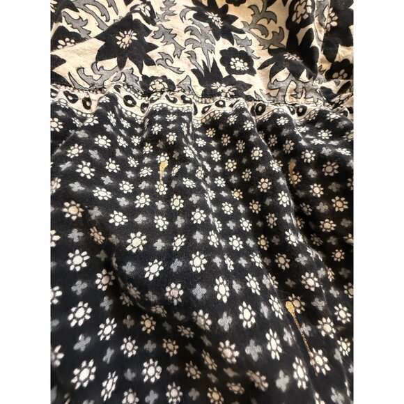 Vtg La Cera Hand-Painted Floral Muumuu Midi Dress XL Cotton Cottage Core Read - Picture 10 of 11